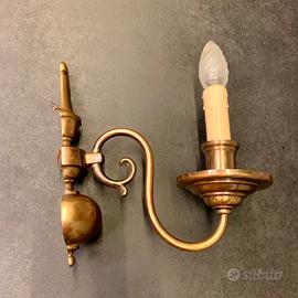 Applique vintage in ottone stile candela