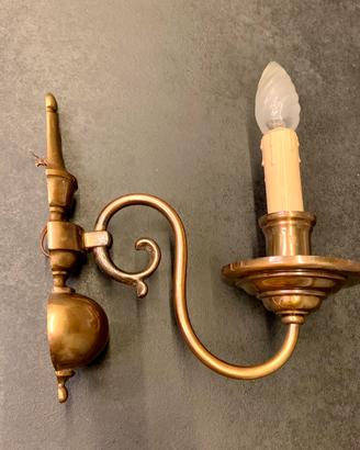 Applique vintage in ottone stile candela
