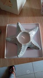 stella marina in ceramica con candela 