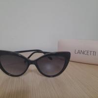  OCCHIALI DA SOLE DONNA LANCETTI NERI COMPLETI TOP