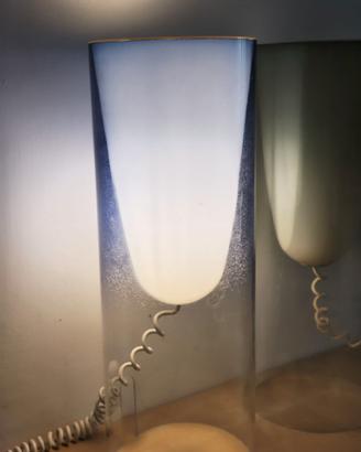 Coppia di lampade da tavolo vintage in plexiglass