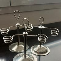 3 porta cono gelato doppio in inox