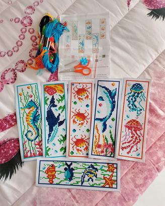 Kit punto croce segnalibri mare 🌊 ricamo creativo