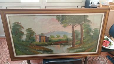 Quadro grande cm 130 x 70 paesaggio vintage 