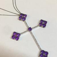 Collanina e pendente croce in oro bianco