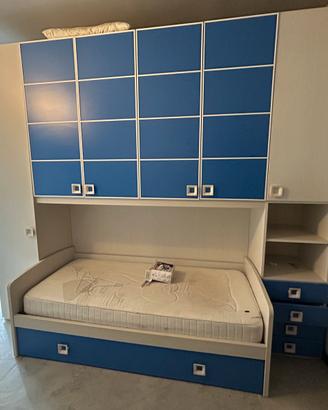 Cameretta a ponte con letto e scrivania