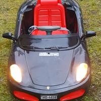 Ferrari nera cabriolet, auto bambino elettrica