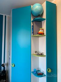 Armadio da ragazzi cabinato più letto cassonato