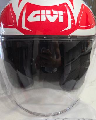 Casco moto Jet GIVI X.22 Planet Hyper Bianco Rossi