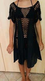Copricostume nero in cotone