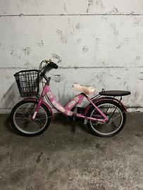 Bicicletta bambina 16 pollici rosa con cestino