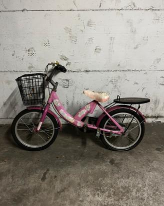 Bicicletta bambina 16 pollici rosa con cestino