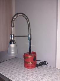 Lampada a pistone con logo Moto Guzzi e orologio 