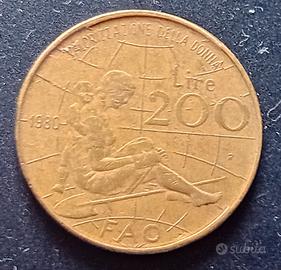 moneta da 200 lire  1980 