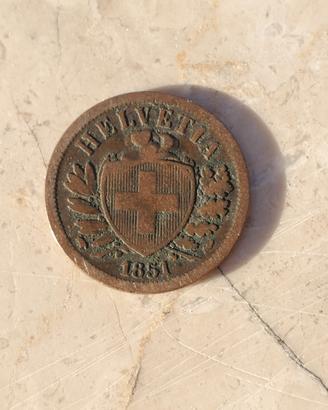 2 rappen Svizzera 1851 A