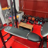 panca multifunzione, panca Scott, cavo alto domyos