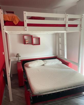 letto a soppalco e divano letto