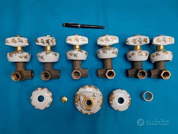 Rubinetti vintage porcellana e ottone 