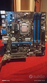 scheda madre MSI I7 più alimentatore e scheda vide