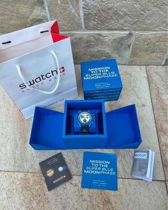 Orologio omega swatch mission to super blue