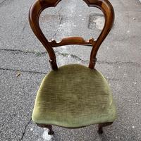 5 sedie stile Luigi Filippo con seduta imbottita