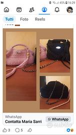 Clutch bag  nera in lycra lavorata a mano