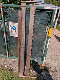 antica sega da boscaiolo, falegname