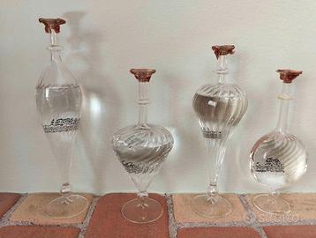 NR.4 bottiglie grappa TOSOLINI vetro soffiato 0.2l