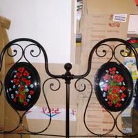 Letto Ferro Battuto. Dipinto a mano