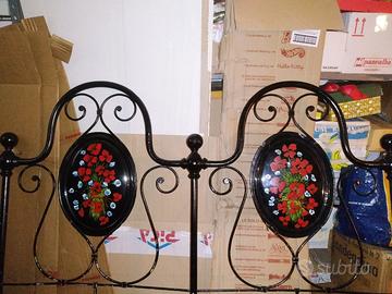 Letto Ferro Battuto. Dipinto a mano