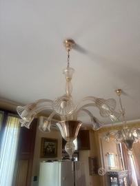 Coppia di lampadari vetro murano