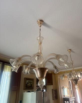 Coppia di lampadari vetro murano