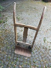 Antico CARRELLO da Mugnaio Portasacchi in Legno