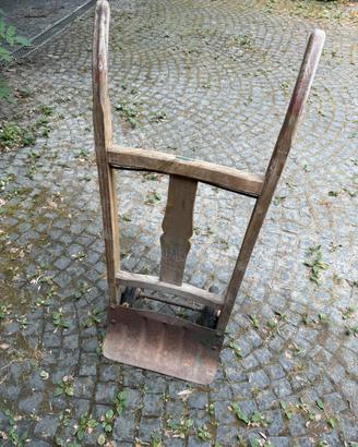 Antico CARRELLO da Mugnaio Portasacchi in Legno
