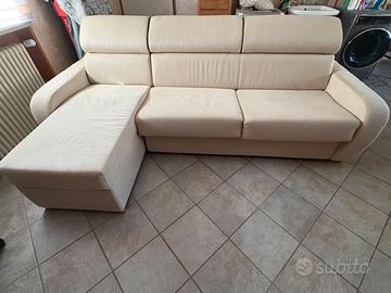 Divano letto con penisola contenitore