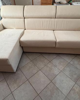 Divano letto con penisola contenitore
