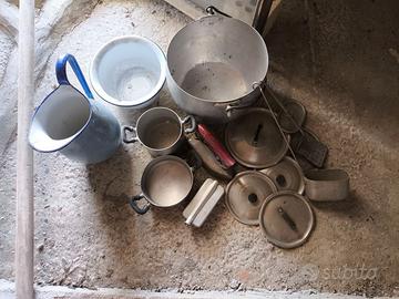 Pentole anni 20 in alluminio