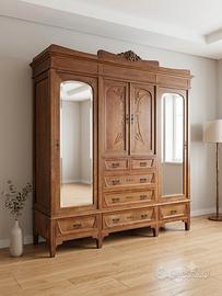 Armadio d'epoca in stile Liberty  Legno massicc