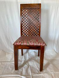 Sedie legno Massello / Noce scuro lucido