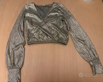 Top Argentato Zara