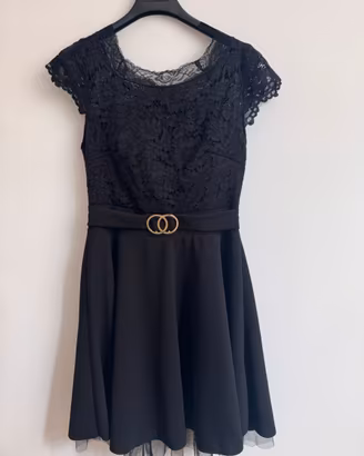 Abito Artigli elegante nero con pizzo donna
