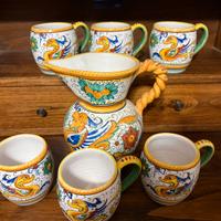 Set bicchieri e brocca Deruta