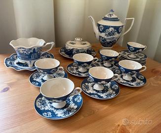 Vintage English Tea & Breakfast Set – Blue Landsca