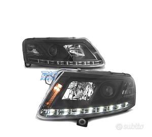 FARI AUDI A6 C6 04-08 CON DRL VERI NERI