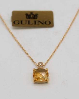 Collana donna oro giallo 18kt quarzo giallo E.851