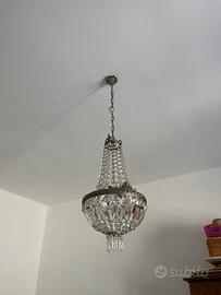 Lampadario e applique vintage in vetro