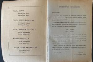 Lancia Fulvia coupè Libretto Uso Manutenzione HF