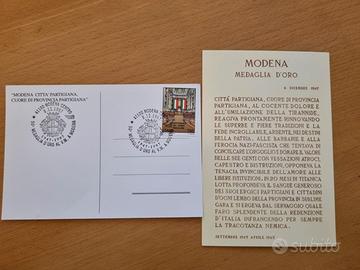Due Cartoline con annullo  Modena Città Partigiana