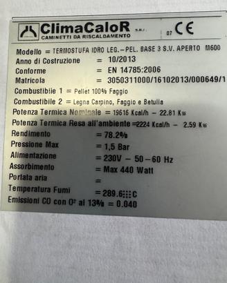 Termostufa e  bollitore