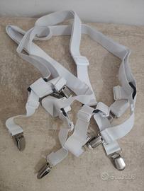 Bretelle elastiche bianche con clip metalliche